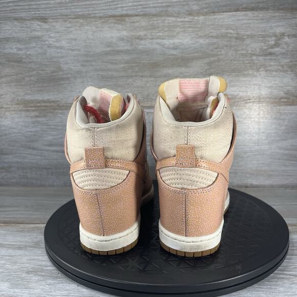 Nike Womens Dunk Sky Hi Desert Sand Gum Pink 543257-040 Wedge Sneakers Size 6.55 - Picture 4 of 8